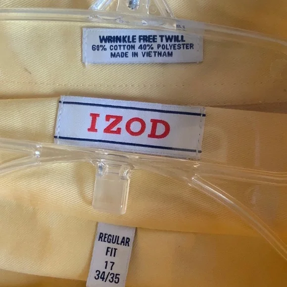 Izod 17 -34-35  yellow men’s shirt - Picture 3 of 5